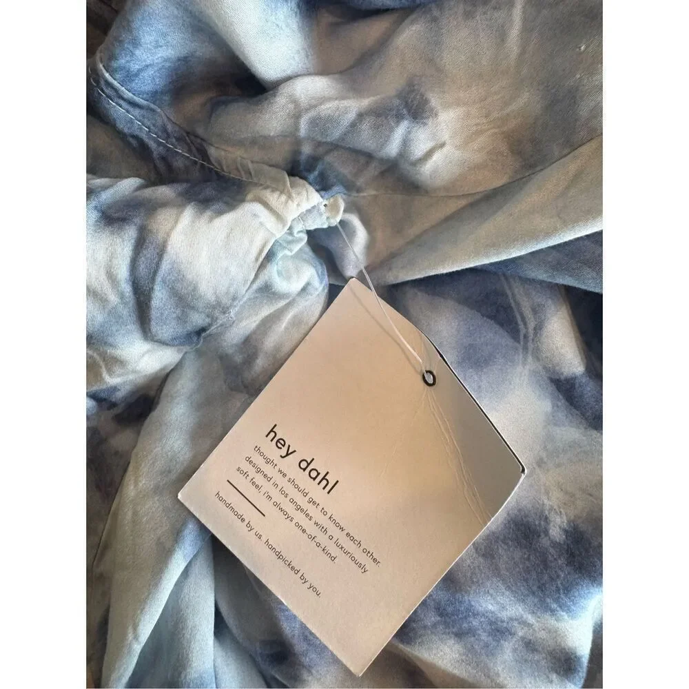NWT Bella Dahl Blue Indigo Petal Print Button Down Shirt Small Ecovera Viscose